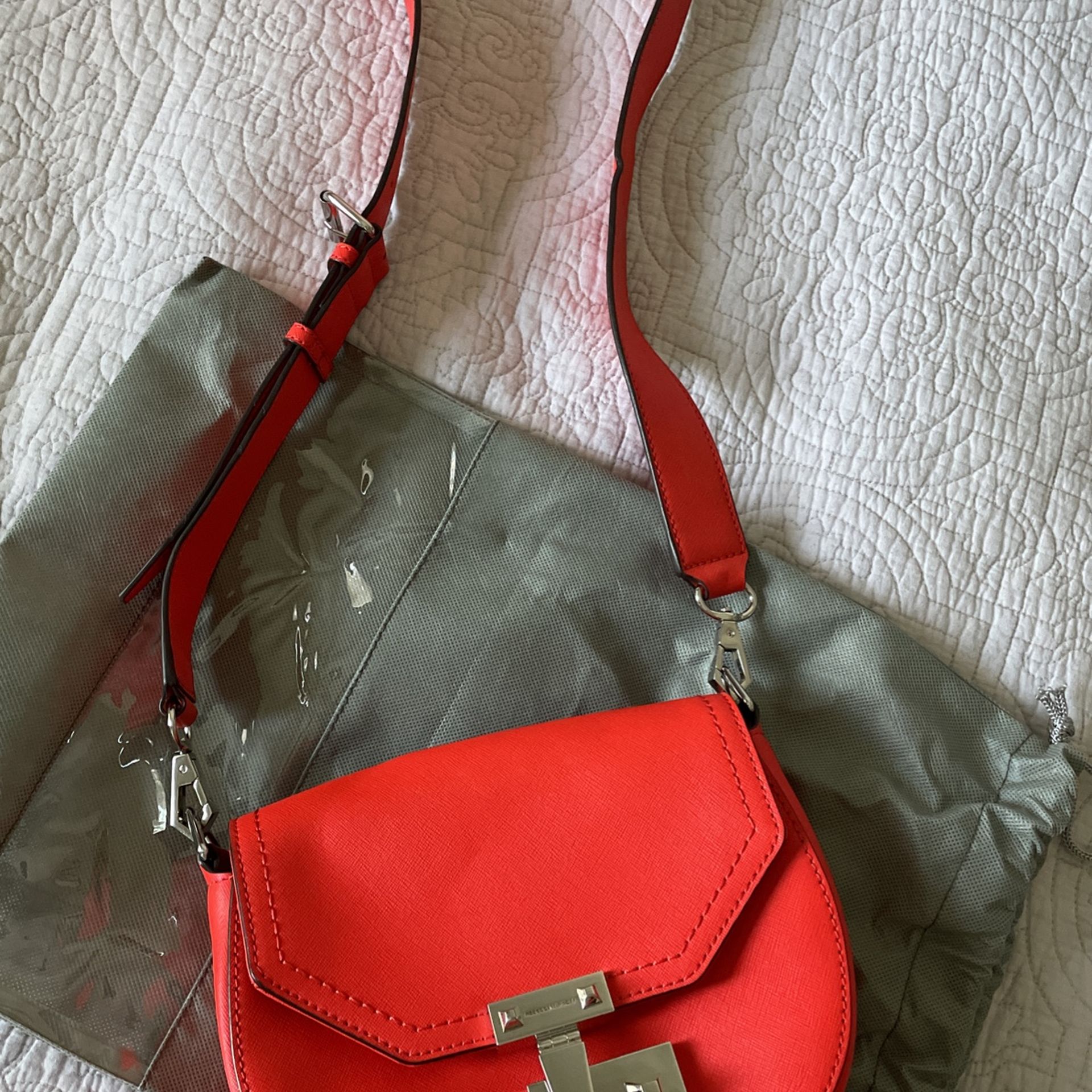Rebecca Mink off Orange Cross Body Purse