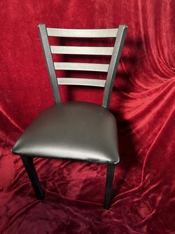 Black Metal Chairs w/ Cushion