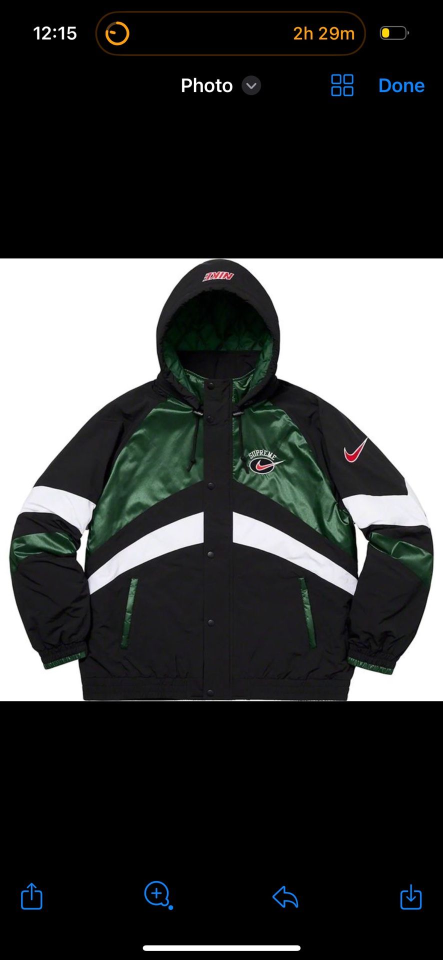 Supreme Nike Fitted Jacket SZ M