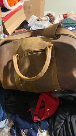 Brown Leather Duffle Bag