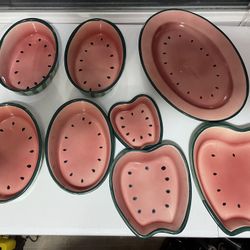 Vintage Watermelon Dish And Bakeware Set
