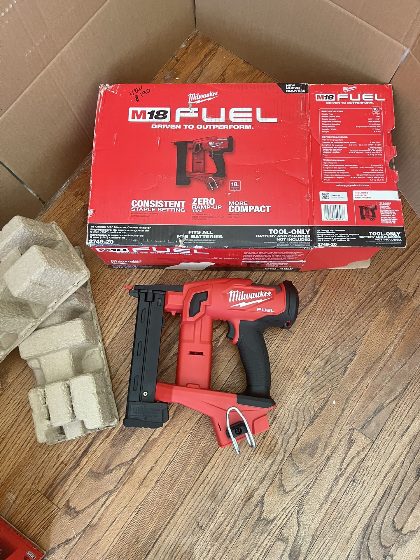 Milwaukee M18 Fuel 18 Ga 1/4in Narrow Crown Stapler TOOL ONLY