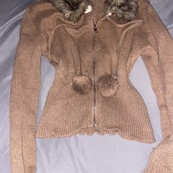 Brown Faux Fur Fall Sweater