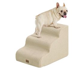New Dog Stairs Ramp for Small Dogs and cats 15.7"H, Non-Slip Bottom Pet Stairs, Beige