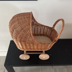 Wicker Decorative Baby Stroller