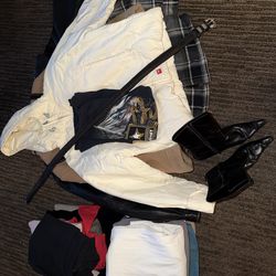 Variety Clothing Haul: Jackets, Tops, Pants, and Footwear Collection