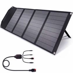 Upgraded 100WFoldable Solar Panel with Kickstand, Parallel Supported, ETFE Technology, USB-C, Portable Solar Panel Compatible with Jackery/Flashfish/