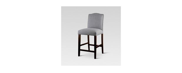 25" Camelot Nailhead Trim Counter Height Barstool Hardwood Gray - Threshold™