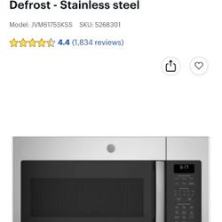GE Over Oven Microwave 