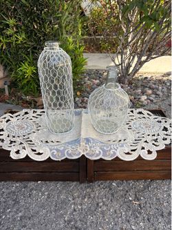 Glass Vases Thick heavy glass.