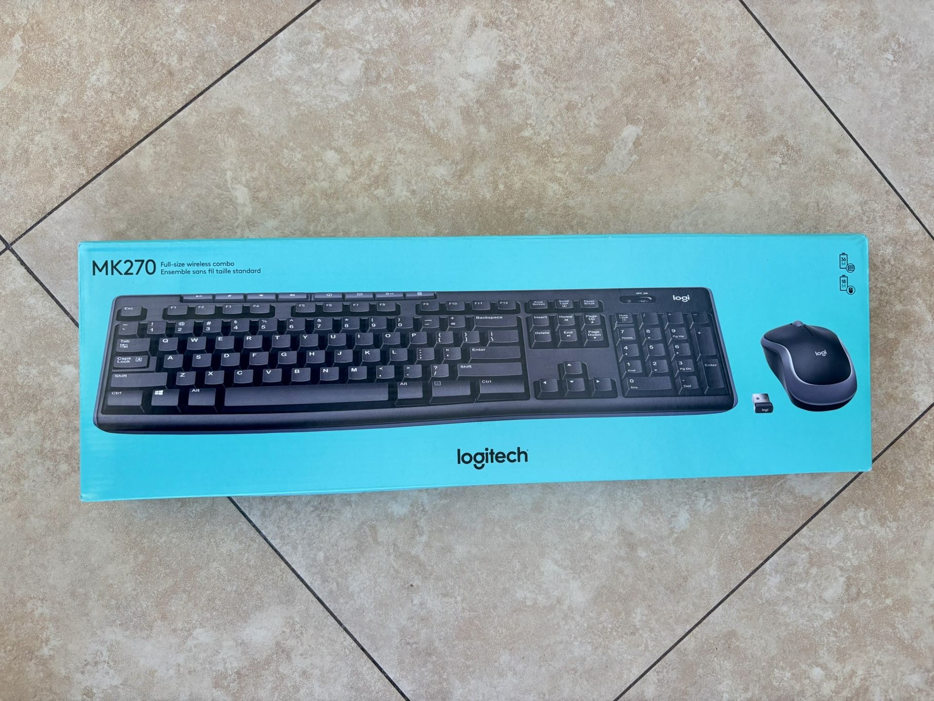 Logitech MK 270 Wireless Full Size Keyboard & Mouse