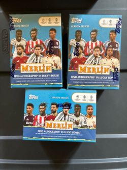 2024-25 Topps Chrome Merlin UEFA Club Competitions Soccer Blaster Box