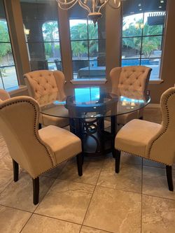 54” Dining Table and 4 Chairs