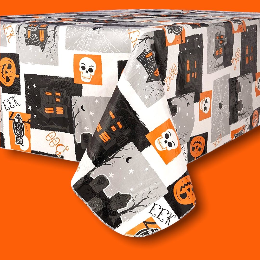 Way To Celebrate - Halloween Boo PEVA Vinyl Tablecloth 60"x84"