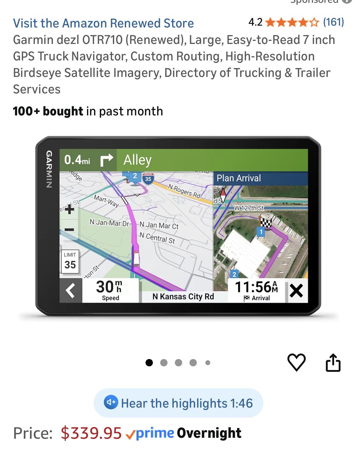 Garmin dezl OTR710 GPS Navigator