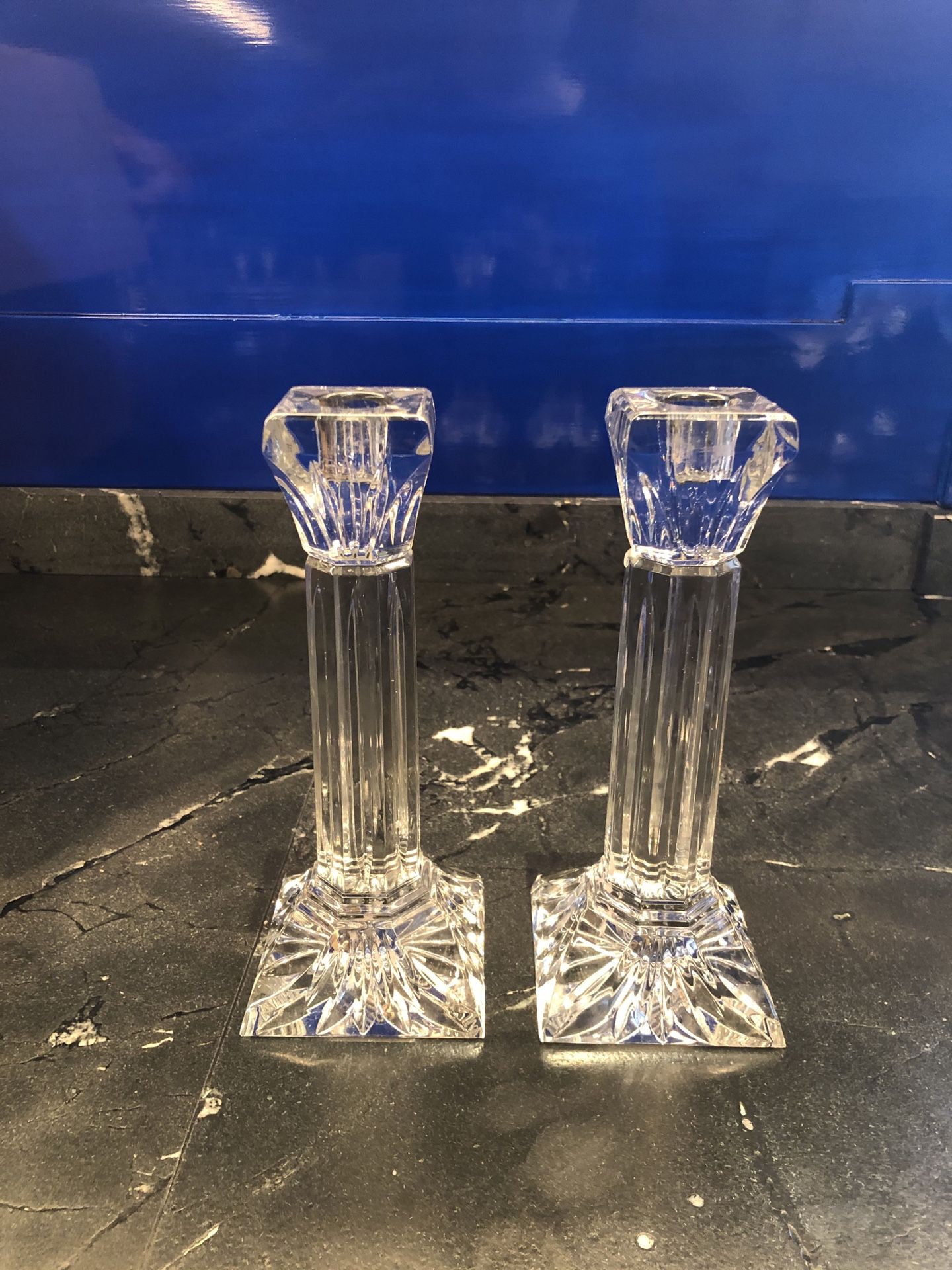 Pair of Waterford Crystal candle holders