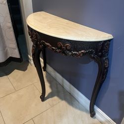 Vintage entry console marble top table