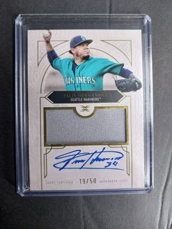 King felix hernandez autograph jersey card