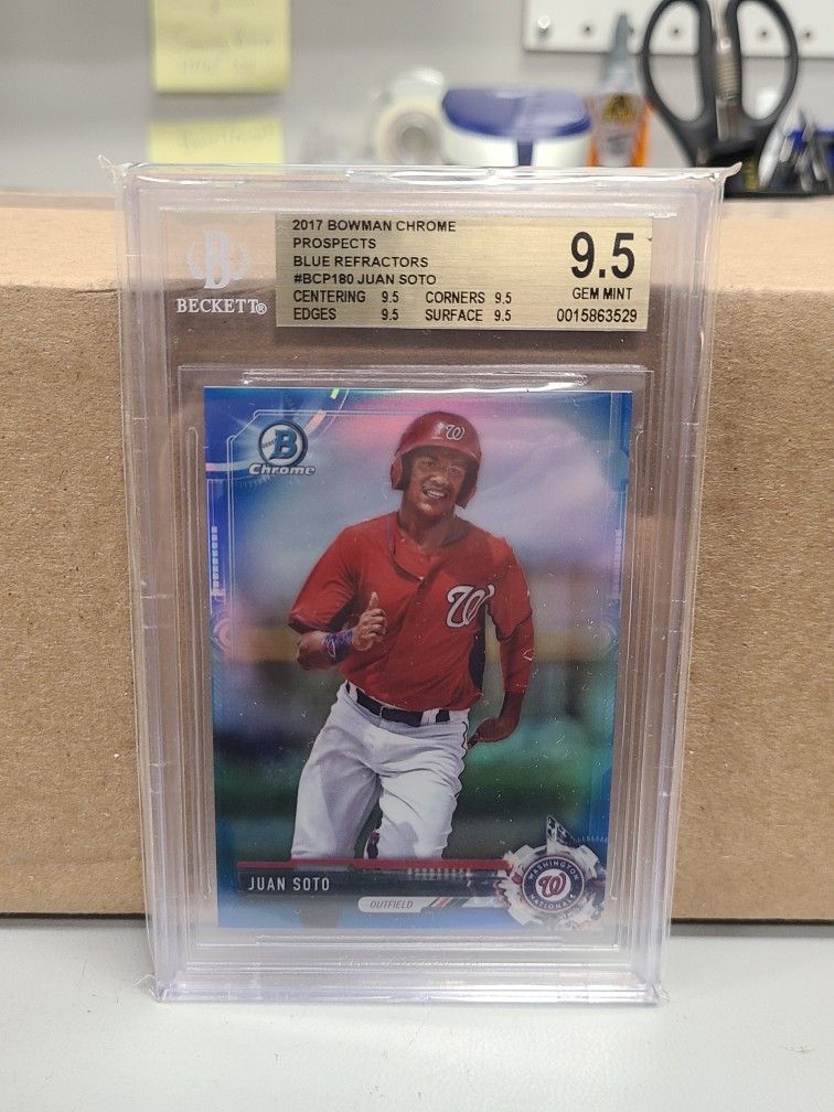 スポーツ選手 MLB 2017 JUAN SOTO CHROME ref Juan Soto Autographed 2017 Bowman Chrome Prospects Rookie Card