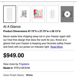 Frigidaire  Brand New Freezer NEW NEW NEW