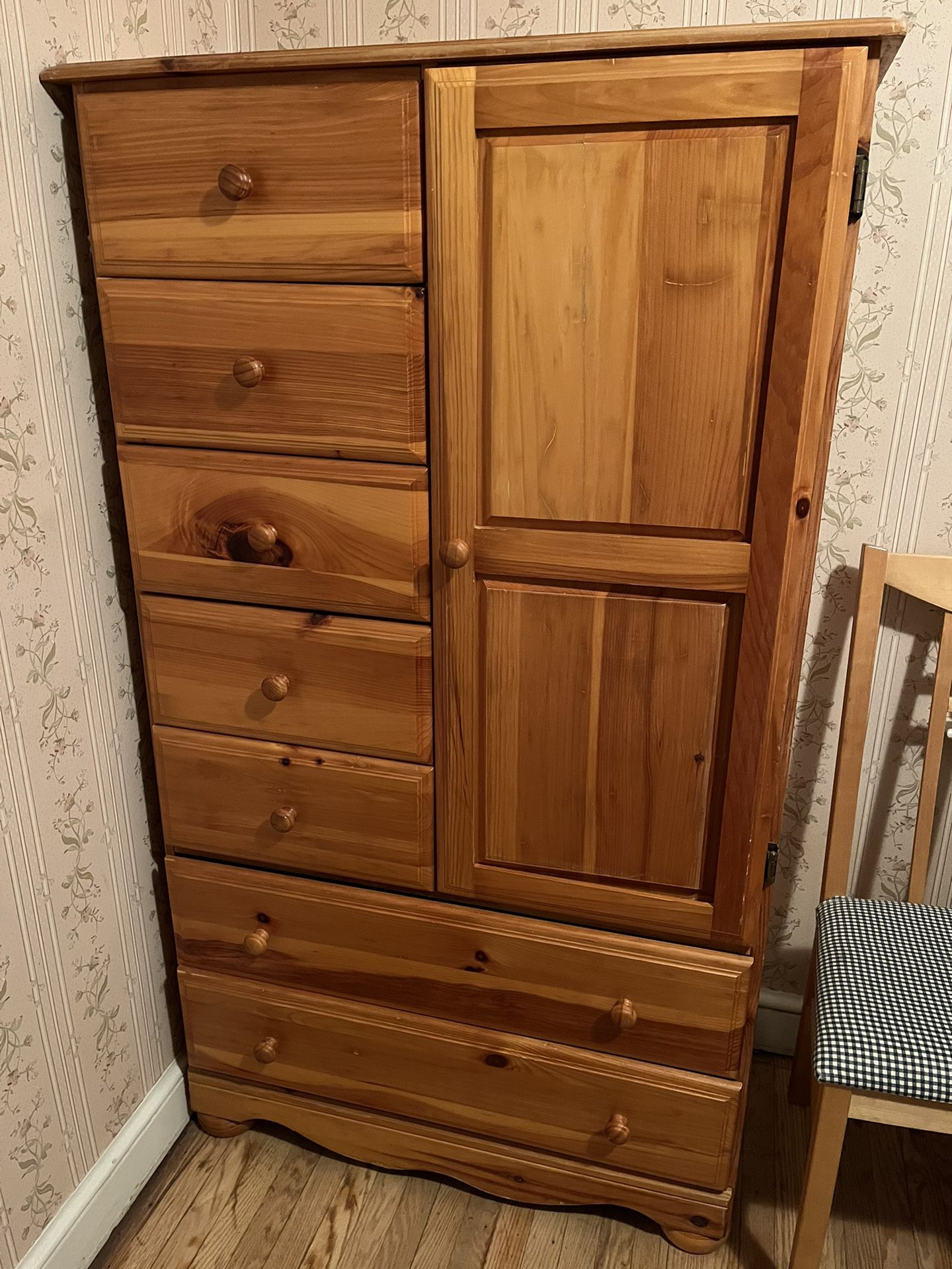 Wardrobe Cabinet Dresser Pine Wood