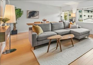 Interior Define Sloane Gray Sectional Sofa with Chaise - Excellent Condition