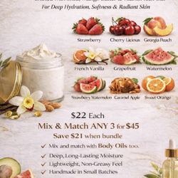 All Natural Body Butter & Body Oils