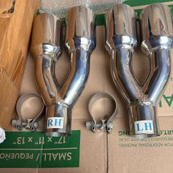 GM Chrome Exhaust Pipes Dual Extensions