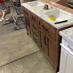 OVE Decors Bailey 60 in. Bath Vanity in Almond Latte with Engineered Stone Vanity Top in White with White Basin