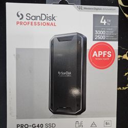 SanDisk Professional 4TB PRO-G40 SSD - Up to 3000MB/s, Thunderbolt 3 (40Gbps), USB-C (10Gbps), IP68 dust/Water Resistance, External Solid State Drive