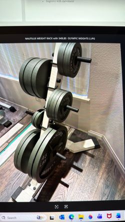 Nautilus Weight Rack with 340lbs Olympic  Weights