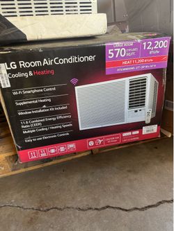 12,200 BTU 230/208-Volt Window Air Conditioner Unit Cools 570 sq. ft. w/ Heater, Wi-Fi Enabled and Dehumidifier in White