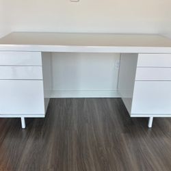 CB2 stairway modern white 6 drawer desk