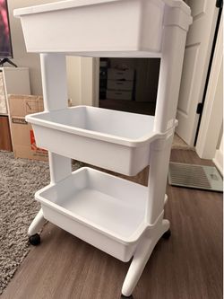 Plastic white utility cart