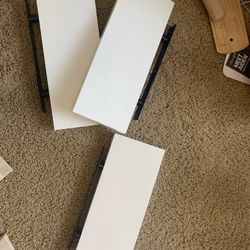 Set Of 3 Small White Floating Shelves 
