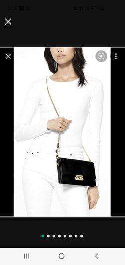 (New) Michael Kors Cece Large Leather convertible crossbody color dark Atlantic