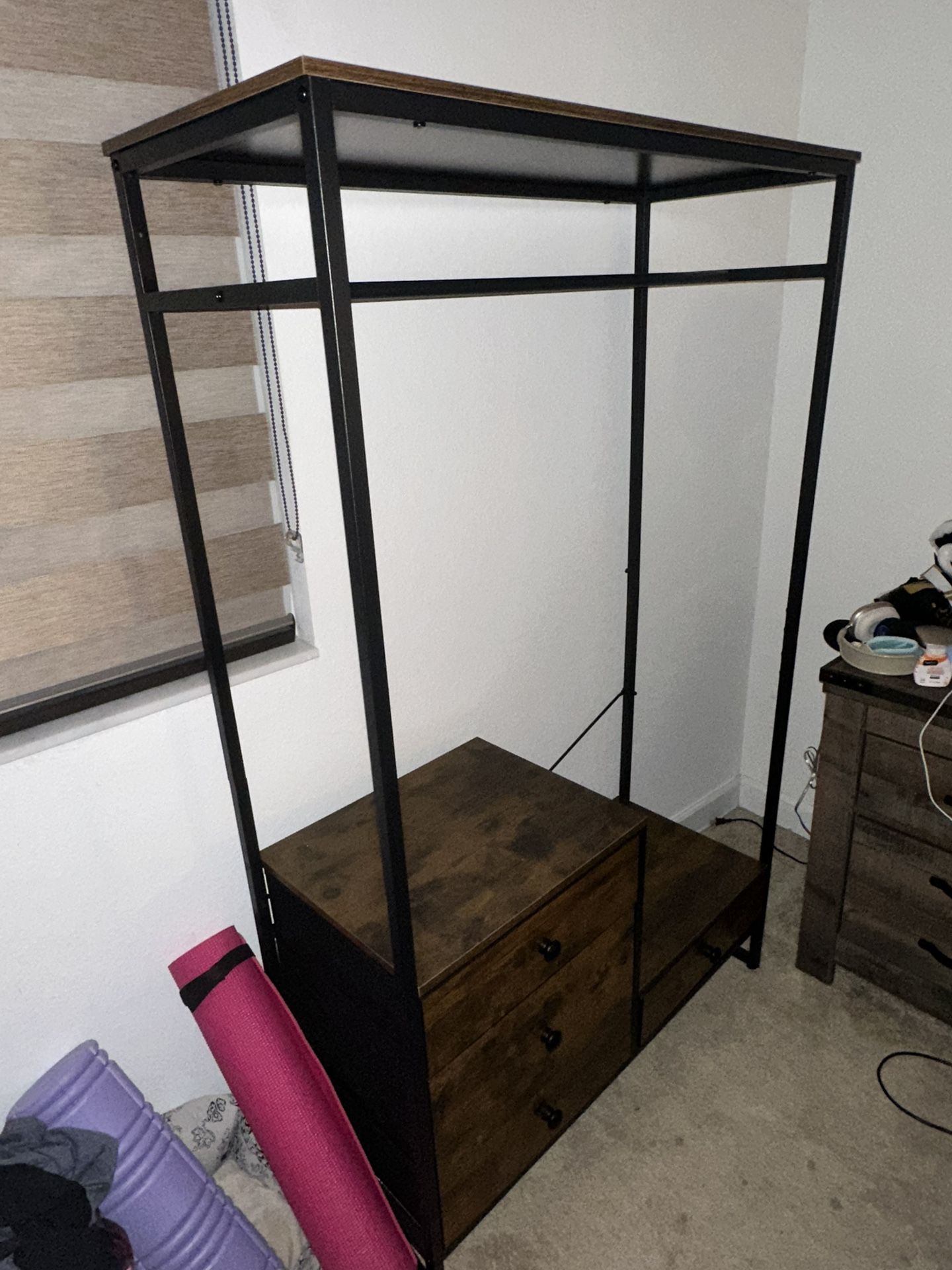 Heavy-Duty Garment Rack with Drawers & Shelves – Industrial Closet Organizer