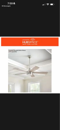 Hampton Bay Fanelee 54" LED Brushed Nickel Smart Ceiling Fan w/Light & Remote