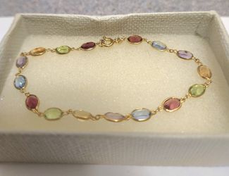 14K Multi-Color Gold Bracelet 6.75" long