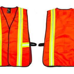 Industrial Safety Vest with Reflective Stripes, ANSI Class 2, High Visibility Neon Orange