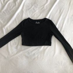 Black Crop Top Shirt For Women 