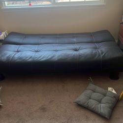 Black Faux Leather Futon