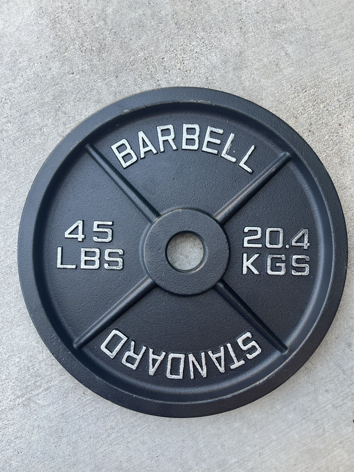 45lb Standard 2 Inch Barbell Plate.