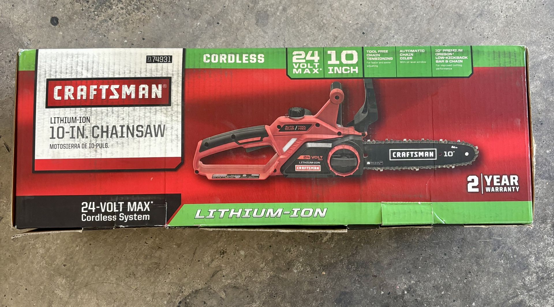 CRAFTSMAN 10-Inch Cordless Chainsaw - 24V Lithium-Ion – $75 📍 Near Ft. Apache & Sunset (ZIP 89148)