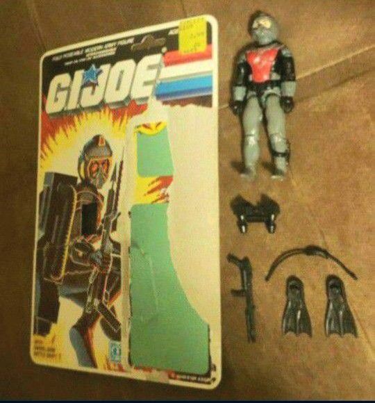Vintage GI JOE 1985 Cobra Frogman EELS with Original Cardback Nice!