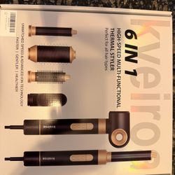 6 in 1 Hot Air Brush & Hair Dryer–High-Speed Hair Dryer Brush with Auto Wrap Curlers, Hot Air Styler Wrap Fast Drying & Frizz-Free Styling, No Heat Da