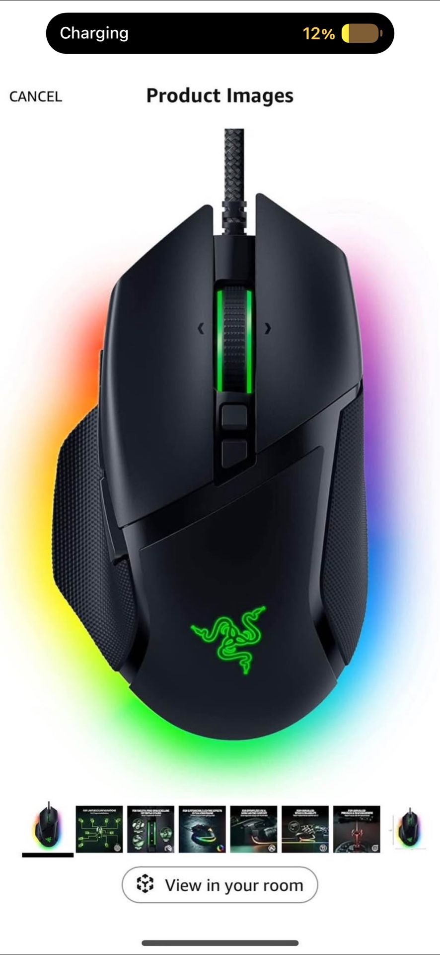 Razer Basilisk V3 Customizable Ergonomic Gaming Mouse: Fastest Gaming Mouse Switch - Chroma RGB Ligh