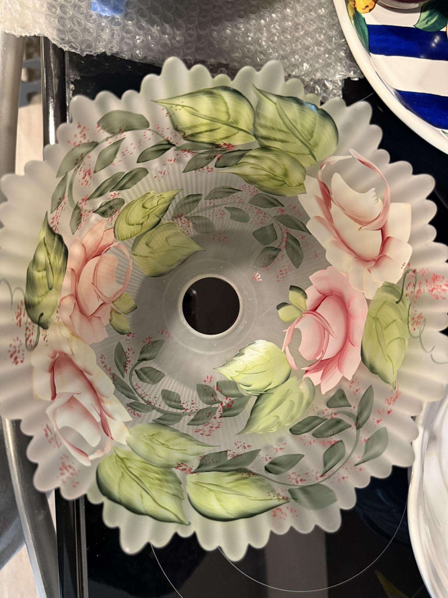 Antique Reverse Painted Lamp Shade