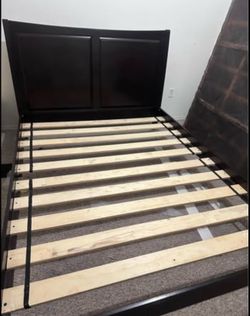 Wood Queen Bed Frame with Headboard / already disassembled/ Must go by 7/13