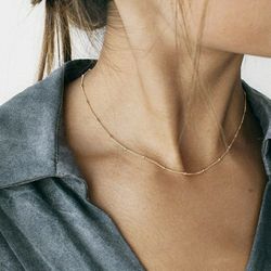 16 inch Gold Plated Choker Necklace, Minimalist